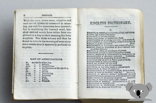 Opening pages of the World's Smallest Dictionary